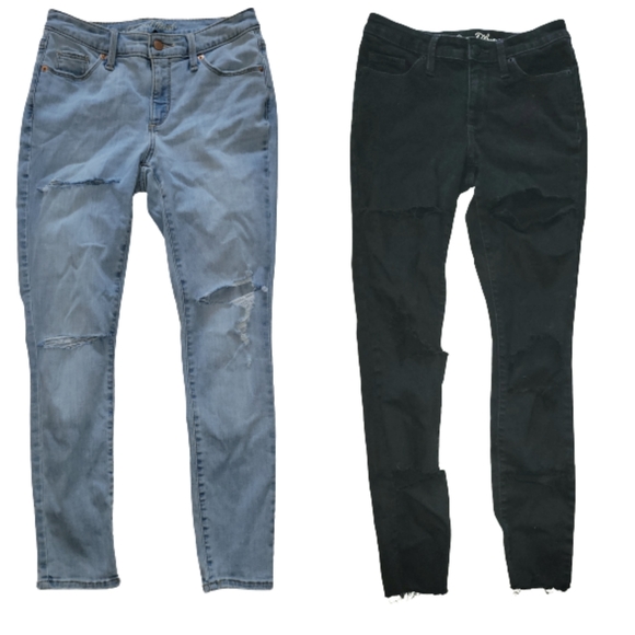 Universal Thread 2 Pair Ladies Mid Rise Skinny Jeans Bundle Distressed Size 2/26 - Picture 3 of 16